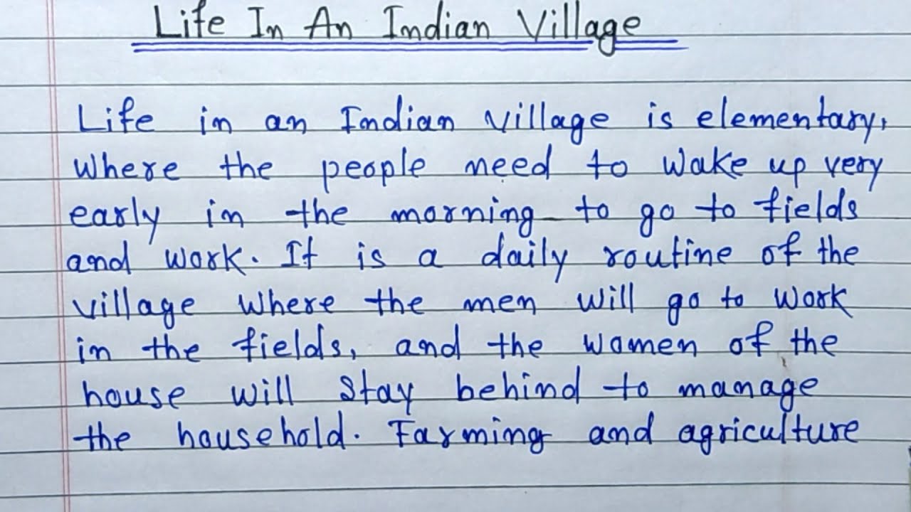 life in an indian village essay 100 words