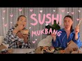 SUSHI MUKBANG!!! + some boy talk💗 | Sophia and Cinzia