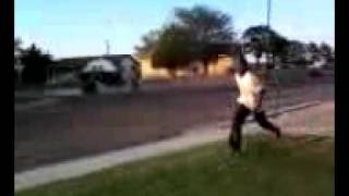 Kenny Mitchell doing a backflip