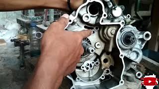 cara bongkar bak carter (crankcase) mx old