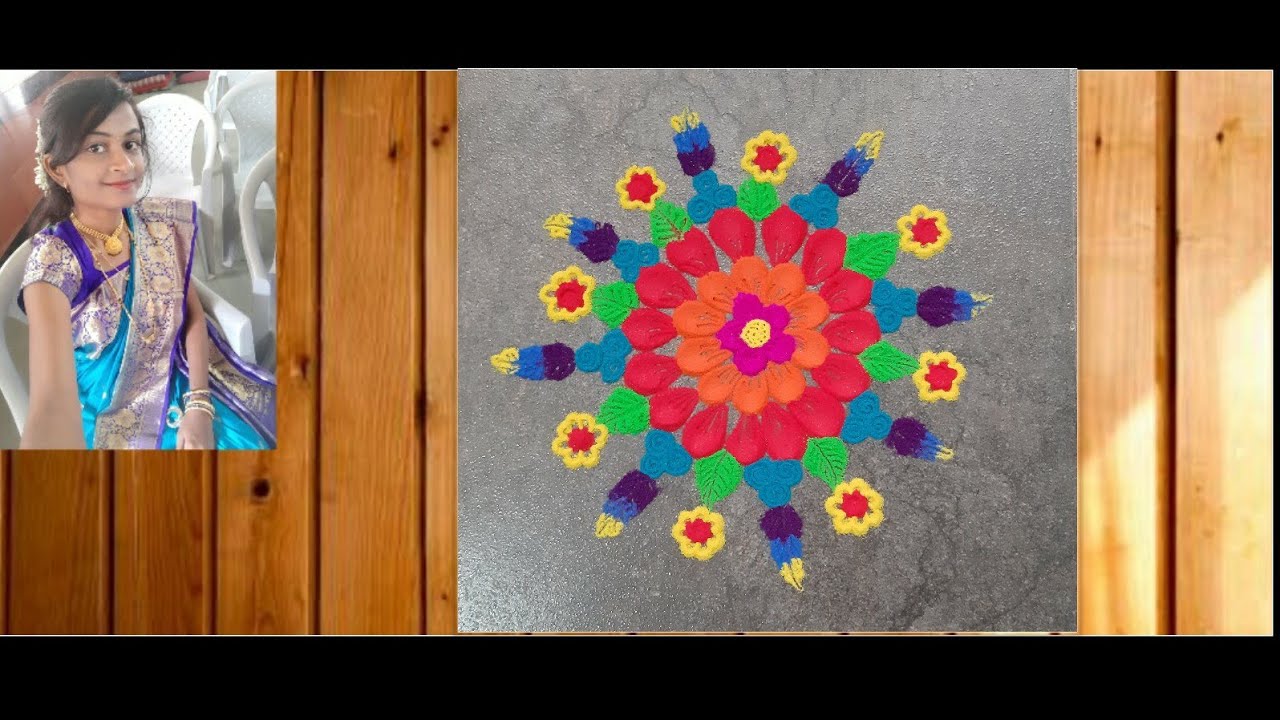 Sunday special rangoli | very simple design - YouTube