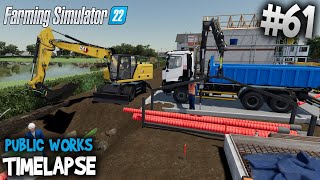Pipe & Transformer Installation 🚧CAT M318F & Renault C480👷 Public Works in FS22 screenshot 5