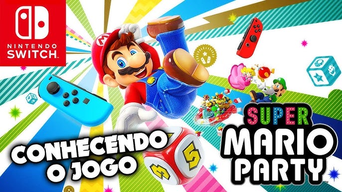 Jogando o modo online de Super Mario Party 