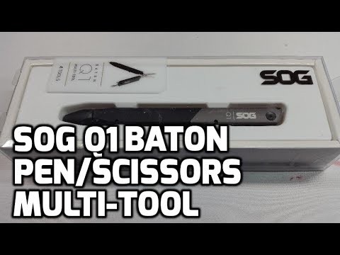 SOG Multitool Tactical Pen Baton Q1 TSA Approved Travel Accessories,  Multitool Pen with Travel Scissors, EDC Gear - $22.95 (Free S/H over $25)