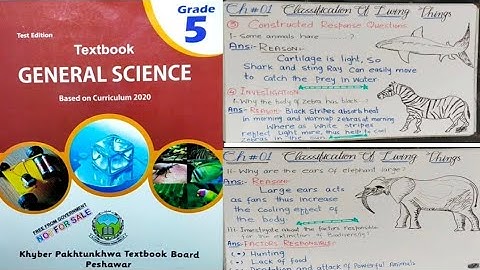 Class 5 chapter 1 solved exercise part 2 new General Science book,Classification,  kpk board 2021