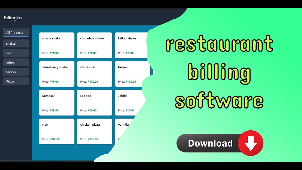 Simple Restaurant Software Restaurant Billing Management Software - YouTube