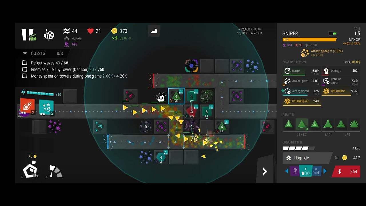 Infinitode 2 | Level 2.8 (boss Stakey, 3 stars)