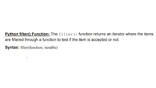 23 Python filter() Function