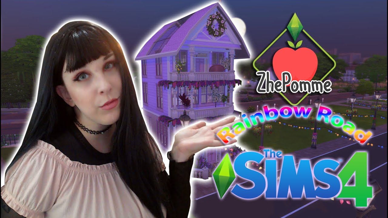 The Sims 4 Speed Build 🛠️ - 🌈Rainbow Road🌈 - ☂️Lilac Build☂️ - YouTube