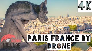 Paris France Drone View 4K