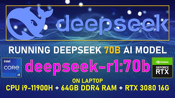 DeepSeek-R1:70b on LAPTOP i9-11900H + RTX 3080 16GB + 64GB RAM