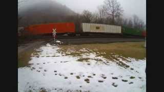 NS 218 Intermodal with BNSF Power Leading