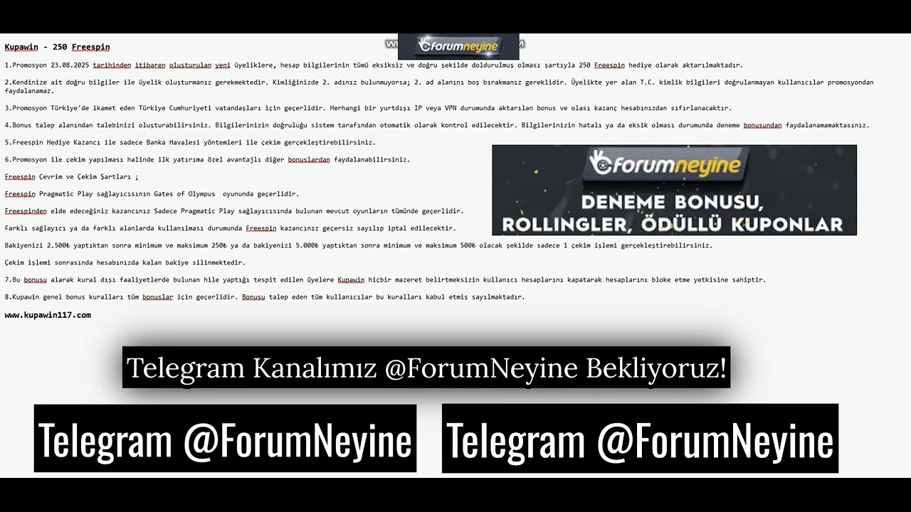 Deneme Bonusu Kupawin - Yatırımsız Deneme Bonusu - Deneme Bonusu Veren Siteler #DenemeBonusu