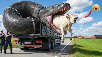 Rescue Team Fights Giant Python to Save Innocent Cow 😱
