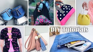 7 SUPERB DIYs OLD CLOTH RECYCLE INTO CUTE WOMAN THINGS // BAG T-SHIRT // POUCH