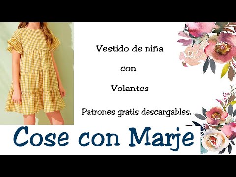 Examinar detenidamente comprar liderazgo Vestido de niña con volantes 🎀 Patrones gratis descargables en PDF🎀 -  YouTube