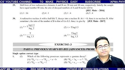 Discussion-2 of nuclear physics JEE MAINS Module by RKH SIR(B.TECH IIT D)