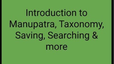Introduction to Manupatra, Taxonomy, Saving, Searching & more