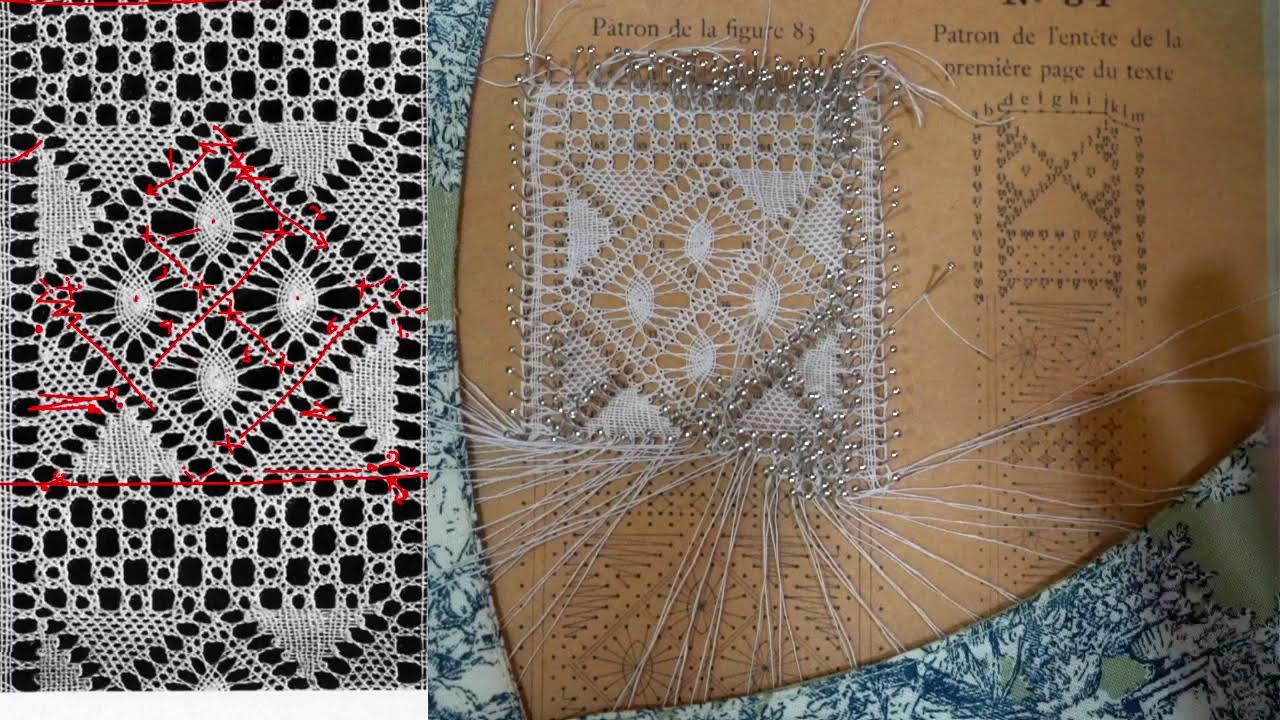 作業配信】 [54日目]100年前のテキストでボビンレースを織る - YouTube