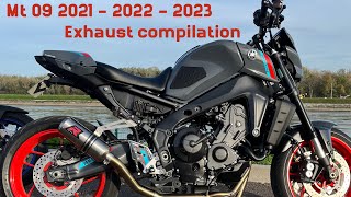 Yamaha MT 09 2021 2022 2023 Exhaust compilation akrapovic, sc project, arrow, leovince, m4,dominator