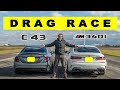 Tuned BMW M340i vs Tuned Mercedes C43 AMG, humiliation every single run. Drag and Roll Race.