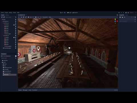 Godot 3.4 core portal occlusion culling example - Viking rooms