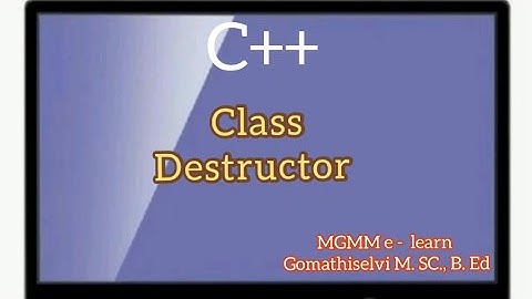Destructors in C++/ Difference between Constructor and  Destructor in C++ ... in Tamil
