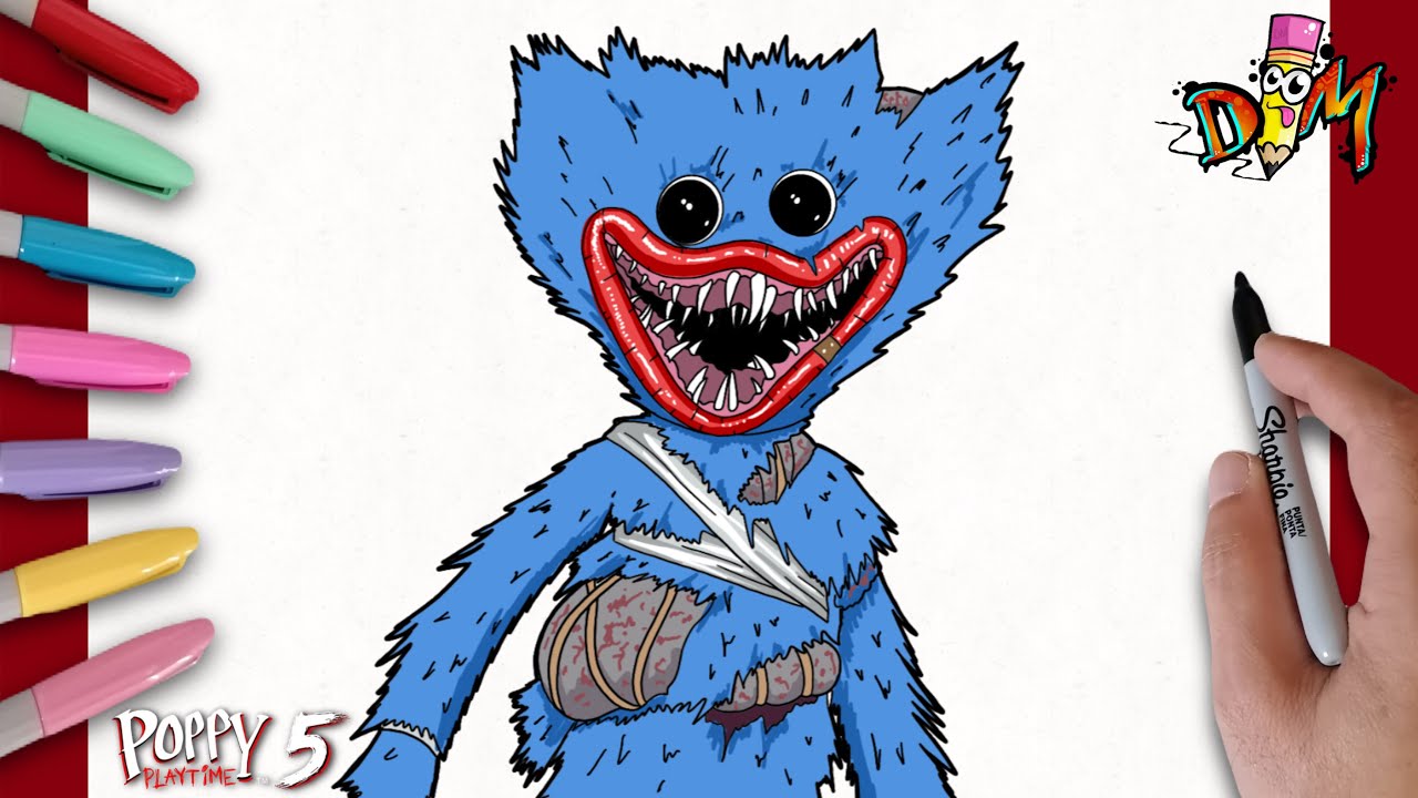 How to Draw Huggy Wuggy (POPPY PLAYTIME 5) Broken Things | Como dibujar