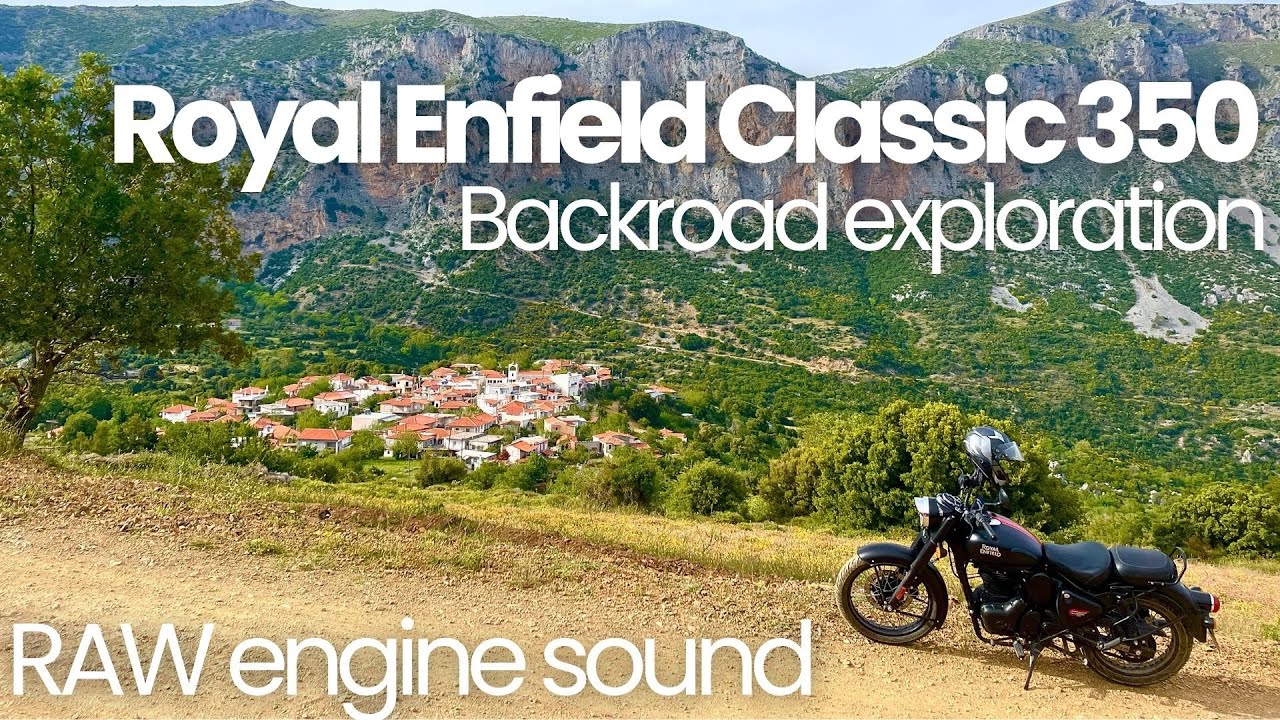 Exploring the countryside in Greece | Royal Enfield Classic 350 | RAW engine sound | 4K