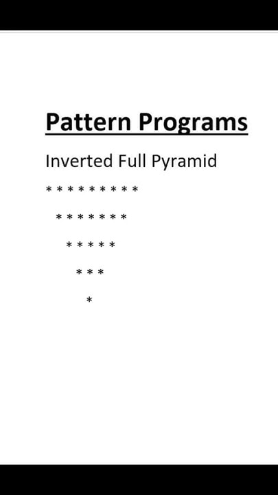 Inverted Full Pyramid Pattern || Pyramid Pattern Programs || pattern ...