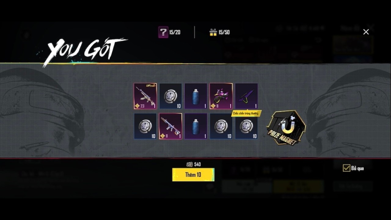 Quay đồ Pubg Mobile VNG | hòm đồ sinh nhật