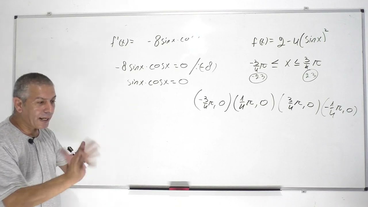 פתרון בגרות 482 קיץ 2022 מועד ב שאלה 3-חקירת פונקציה טריגונומטרית.