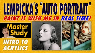 Paint Tamara de Lempicka's "Auto-Portrait in Green Bugatti" (1929)! Master Study –Easy Intro Acrylic