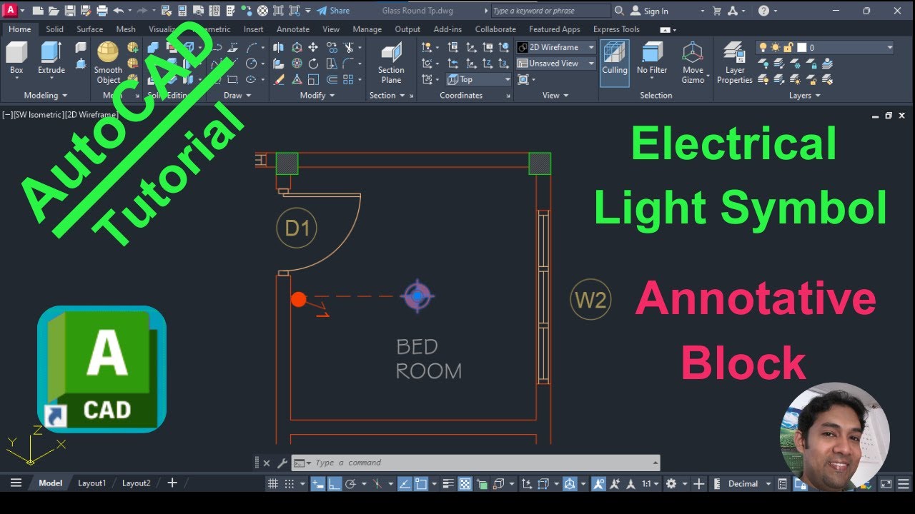 AutoCAD Annotative Block | Electrical Light Symbol