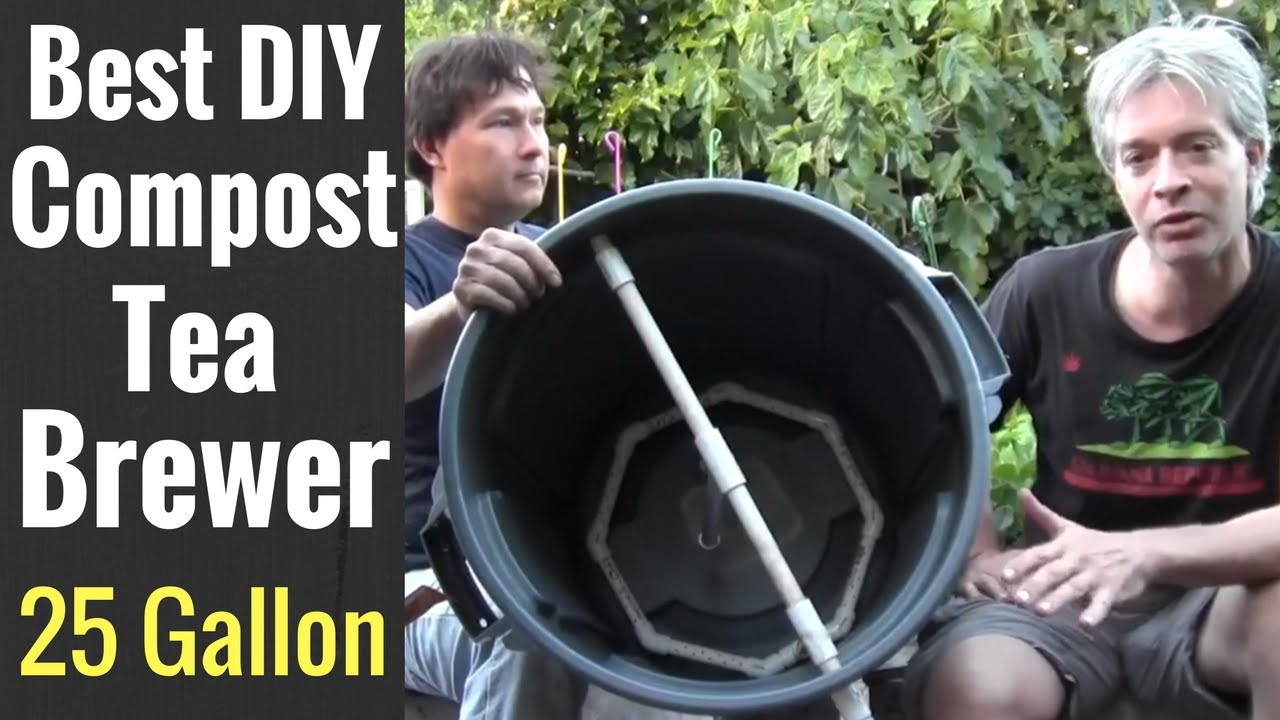 Best DIY Compost Tea Brewer made with a Garbage Can &amp; PVC 