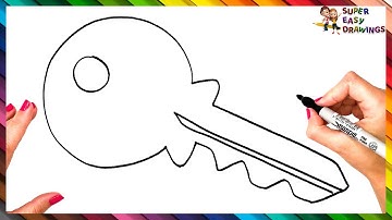 How To Draw A Key Step By Step 🔑 Key Drawing Easy