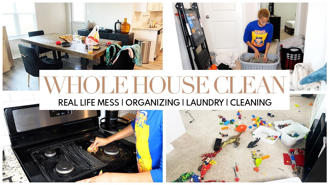 EXTREME WHOLE HOUSE CLEAN WITH ME \ REAL LIFE MESS / CLEANING ...