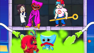 Huggy Time Pull Pin Puzzle Gameplay New Levels 65-68√s34b√(The pear Gamers