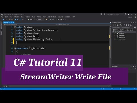 C# Intermediate I Tutorial 11 - StreamWriter Write File