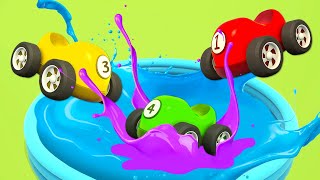 Full episodes of Helper cars cartoons for kids. Colored racing cars for kids. Tow trucks & vehicles.