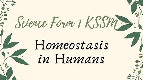HOMEOSTASIS IN HUMAN -FORM 1 SCIENCE KSSM CHAPTER 3:COORDINATION AND RESPONSE