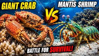 Full Giant Crab vs Mantis Shrimp  The Most Brutal Coral Reef Battle Ever! 🦀⚡🦐|Hidden Ocean Life Guide