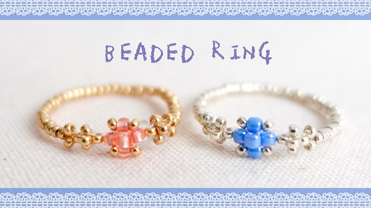 DIY💍With Only Seed Beads‼︎ Beaded Ring Tutolial シードビーズだけ