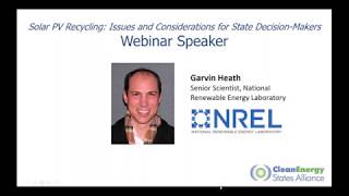 Solar PV Recycling: Issues and Considerations for State Decision-Makers (8.23.2018)