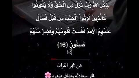 سورة الحديد آية {١٦} و{١٧} بصوت القارئ طارق محمد