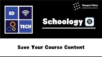 Schoology: Save Your Course Content