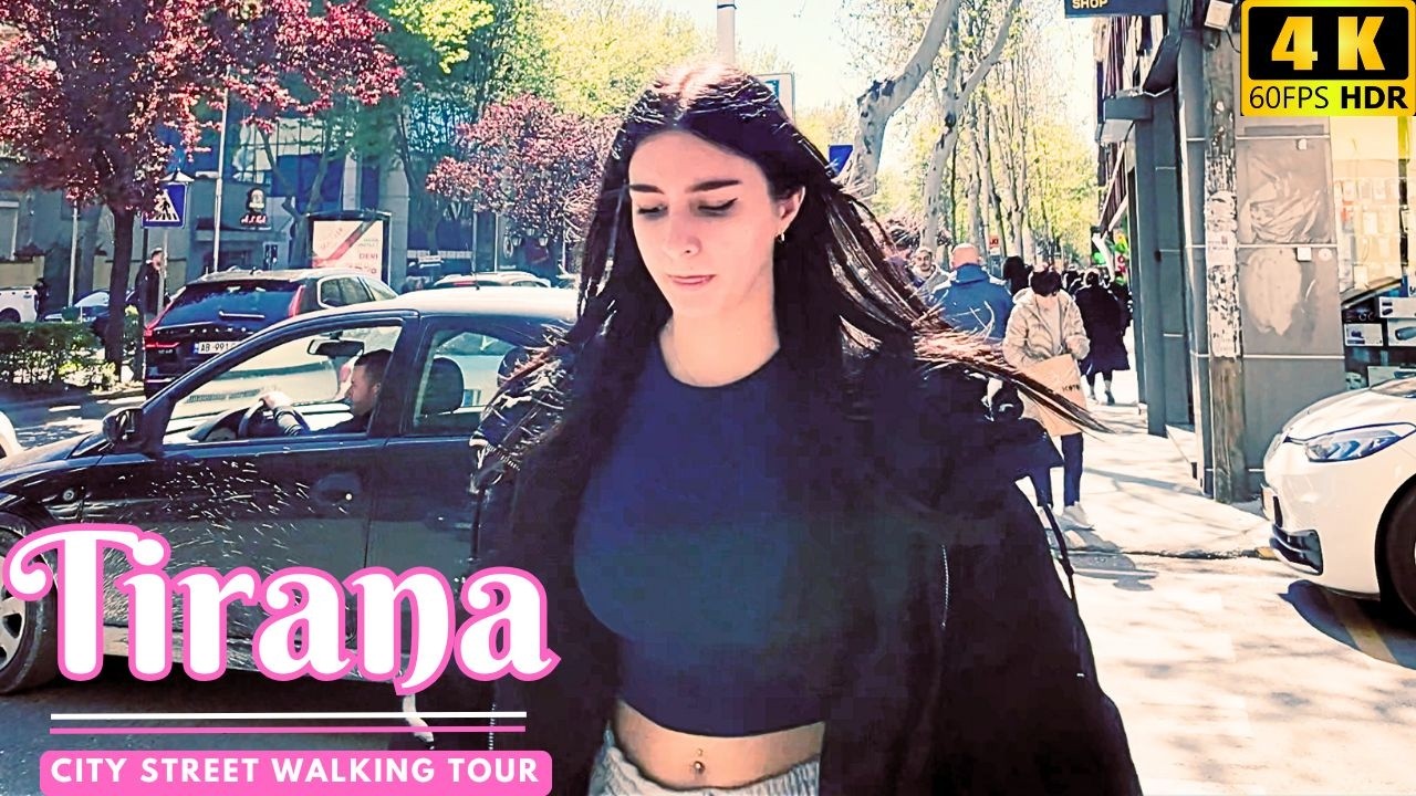 Tirana April Sunny City Street Walk 🇦🇱 Albania Walking Tour in 4K HDR  | 4K Albania 60fps