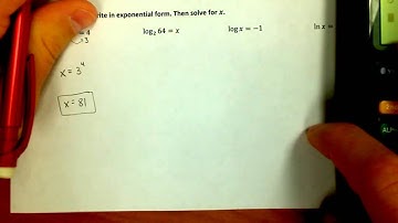 Lesson 7.4 Video 5 - Solving Basic Logarithmic Equations