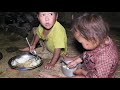 Cooking village organic food by children and enjoying food with their mother ll Rural life