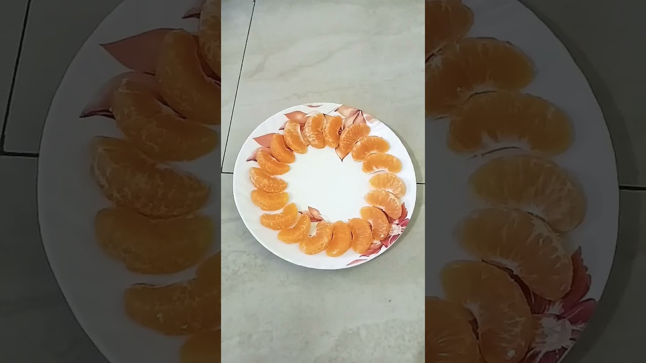 banana and orange fruits ke salad decoration easy idea# shorts# short viral video #